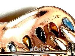 Rare 1942 Crown Trifari Alfred Philippe Gold-plated Sterling Firebird Brooch