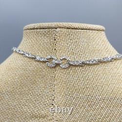 Rare 1948 Crown Trifari Alfred Philippe Crystal Pave Rhodium Plate Necklace 15