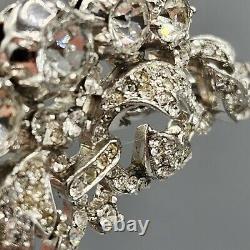 Rare 1948 Crown Trifari Alfred Philippe Crystal Pave Rhodium Plate Necklace 15