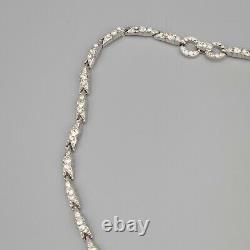 Rare 1948 Crown Trifari Alfred Philippe Crystal Pave Rhodium Plate Necklace 15