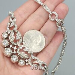 Rare 1948 Crown Trifari Alfred Philippe Crystal Pave Rhodium Plate Necklace 15