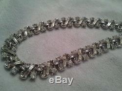 Rare 1950 Trifari Baguette Rhinestone Alfred Philippe Pat Pend Collar Necklace