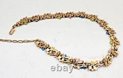 Rare 1958 Trifari Alfred Philippe Pastel Enamel Flower VTG Garden Party Necklace