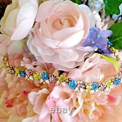 Rare 1958 Trifari Alfred Philippe Pastel Enamel Flower VTG Garden Party Necklace
