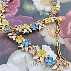 Rare 1958 Trifari Alfred Philippe Pastel Enamel Flower VTG Garden Party Necklace