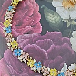 Rare 1958 Trifari Alfred Philippe Pastel Enamel Flower VTG Garden Party Necklace