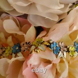 Rare 1958 Trifari Alfred Philippe Pastel Enamel Flower VTG Garden Party Necklace