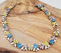 Rare 1958 Trifari Alfred Philippe Pastel Enamel Flower VTG Garden Party Necklace