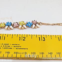 Rare 1958 Trifari Alfred Philippe Pastel Enamel Flower VTG Garden Party Necklace