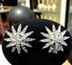 Rare 1966 Crown Trifari Crystal Rhinestone Starflight Fireworks Clip Earrings