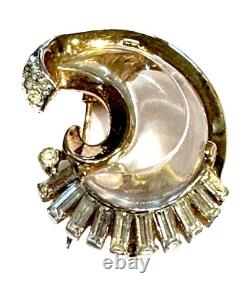 Rare'49 Crown Trifari Vermeil Sterling Jelly Belly'fairyland' Dress Clip Book