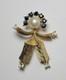 Rare Alfred Philippe Crown Trifari Hans Dutch Boy Figural Pin Sapphire Pearl VTG