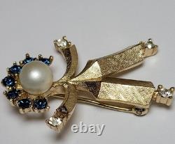 Rare Alfred Philippe Crown Trifari Hans Dutch Boy Figural Pin Sapphire Pearl VTG