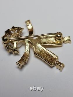 Rare Alfred Philippe Crown Trifari Hans Dutch Boy Figural Pin Sapphire Pearl VTG