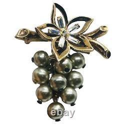 Rare Alfred Philippe For Trifari Vintage Brooch Patent Pending Grape Cluster