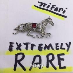 Rare Alfred Philippe K. T. F. Running Horse Pin Clear & Rhinestone (c1277)