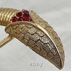 Rare Alfred Philippe Signed Crown Trifari Jeweled Snake Figural Coil Brooch