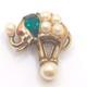 Rare Alfred Philippe Trifari 1952 Circus Elephant Brooch Lapel Pin Green Stone