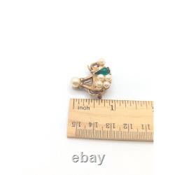 Rare Alfred Philippe Trifari 1952 Circus Elephant Brooch Lapel Pin Green Stone