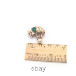 Rare Alfred Philippe Trifari 1952 Circus Elephant Brooch Lapel Pin Green Stone