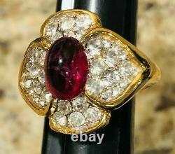 Rare Alfred Philippe Trifari Adjustable Ring Jewels of India Gold Tone