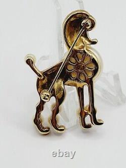 Rare Alfred Philippe Trifari Poodle Dog Pearl Jelly Belly Brooch Patent 158124