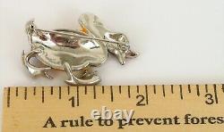 Rare Antique Crown Trifari Alfred Philippe The Angry Duck Brooch Rhinestone Pin