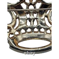 Rare Crown Trifari Large Crown Gold Plated 2 Early 1950 Alfred Philippe Vintage