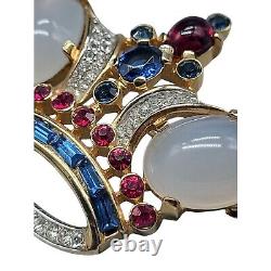 Rare Crown Trifari Large Crown Gold Plated 2 Early 1950 Alfred Philippe Vintage