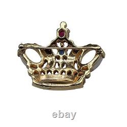 Rare Crown Trifari Large Crown Gold Plated 2 Early 1950 Alfred Philippe Vintage