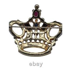 Rare Crown Trifari Large Crown Gold Plated 2 Early 1950 Alfred Philippe Vintage