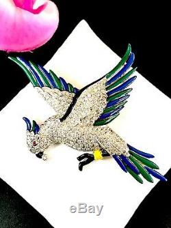 Rare Exceptional 1937 Ktf Trifari Alfred Philippe Parakeet Bird On Branch Brooch