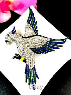 Rare Exceptional 1937 Ktf Trifari Alfred Philippe Parakeet Bird On Branch Brooch