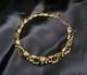 Rare Find Vintage Trifari 1950s Gold-Tone Necklace With Green Rhinestones & Clear