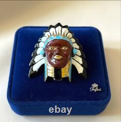 Rare Sensational 1939 Crown Trifari Alfred Philippe Indian Chief Pin Clip Book