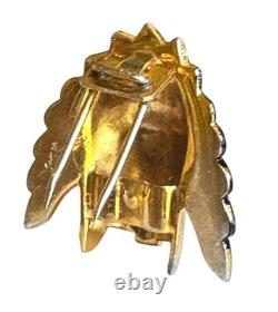 Rare Sensational 1939 Crown Trifari Alfred Philippe Indian Chief Pin Clip Book