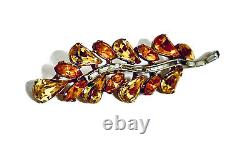 Rare Signed TRIFARI 1940's Alfred Philippe Yellow Crystal Flower Brooch