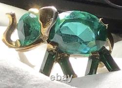 Rare TRIFARI Green Elephant Brooch by Alfred Philippe 1949 Design