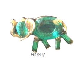 Rare TRIFARI Green Elephant Brooch by Alfred Philippe 1949 Design