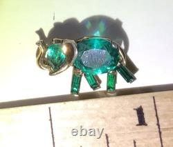 Rare TRIFARI Green Elephant Brooch by Alfred Philippe 1949 Design