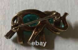 Rare TRIFARI Green Elephant Brooch by Alfred Philippe 1949 Design