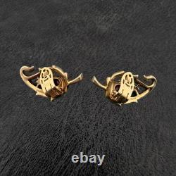 Rare TRIFARI? Jewels of India MOGHUL? PAT PEND Alfred Philippe CLIP EARRINGS