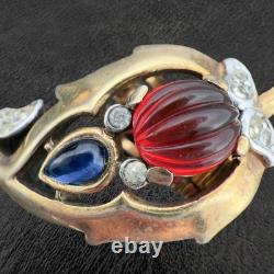 Rare TRIFARI? Jewels of India MOGHUL? PAT PEND Alfred Philippe CLIP EARRINGS