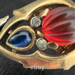 Rare TRIFARI? Jewels of India MOGHUL? PAT PEND Alfred Philippe CLIP EARRINGS