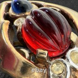 Rare TRIFARI? Jewels of India MOGHUL? PAT PEND Alfred Philippe CLIP EARRINGS