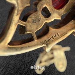 Rare TRIFARI? Jewels of India MOGHUL? PAT PEND Alfred Philippe CLIP EARRINGS