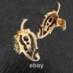 Rare TRIFARI? Jewels of India MOGHUL? PAT PEND Alfred Philippe CLIP EARRINGS