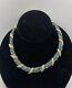Rare Trifari'Alfred Philippe' Blue Stone Waves Choker Necklace Crown signed