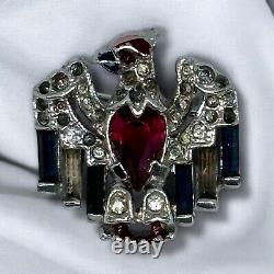 Rare Trifari Alfred Philippe Eagle Pin Brooch WWII Patriotic American Vintage