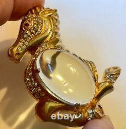 Rare! Trifari Alfred Philippe Horse Jelly Belly Rhinestone Brooch